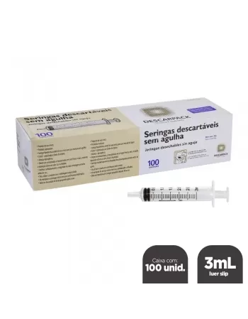 SERINGA DESCARTÁVEL 3ML S/ AGULHA LS