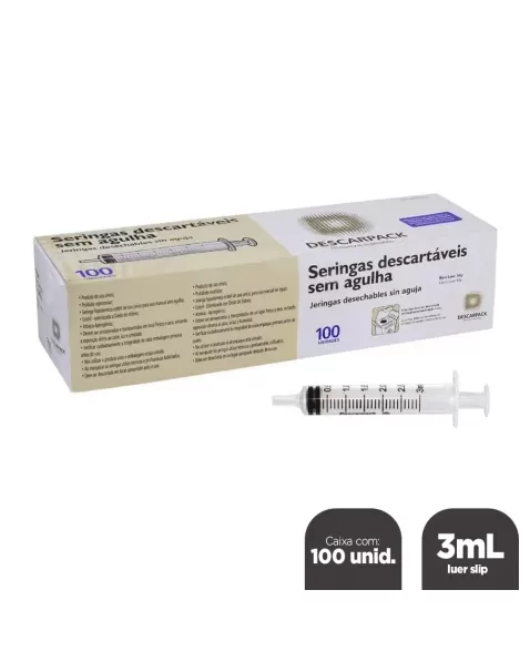 SERINGA DESCARTÁVEL 3ML S/ AGULHA LS