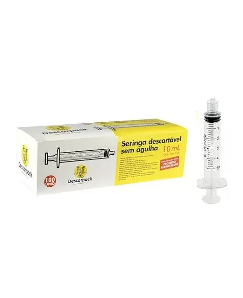 SERINGA DESCARTÁVEL 10ML S/ AGULHA LL