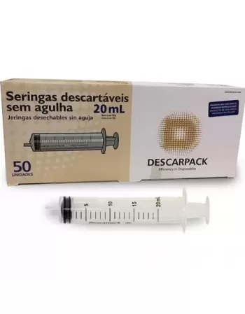 SERINGA DESCARTÁVEL 20ML S/ AGULHA LS