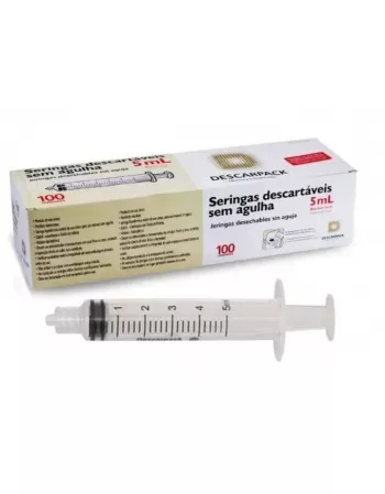 SERINGA DESCARTÁVEL 5ML S/ AGULHA LL