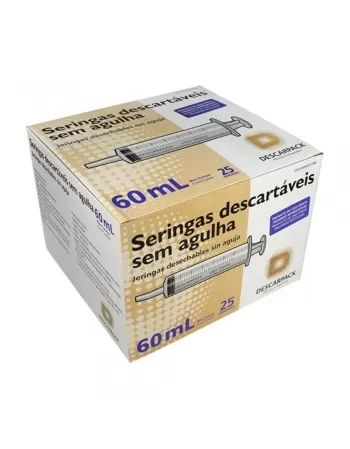 SERINGA DESCARTAVEL 60ML S/ AGULHA LS - DESCARPACK