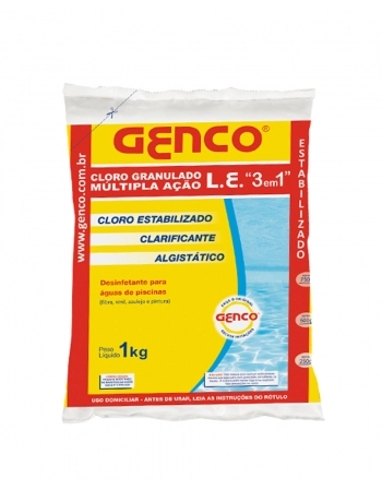 CLORO GRANULADO MULTIPLA AÇÃO L. E. 1KG GENCO