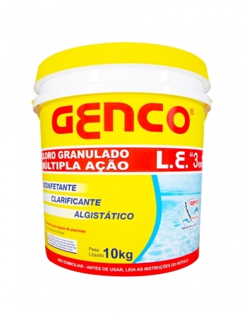 CLORO GRANULADO MULTIPLA AÇÃO L. E. 10KG GENCO